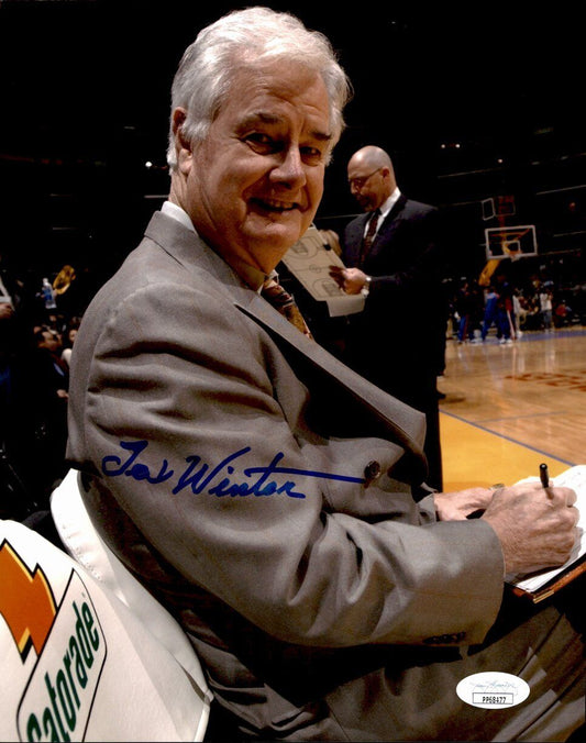 Tex Winter  Chicago Bulls HOF Bulls Triangle Signed 8x10 Color Photo JSA 160771