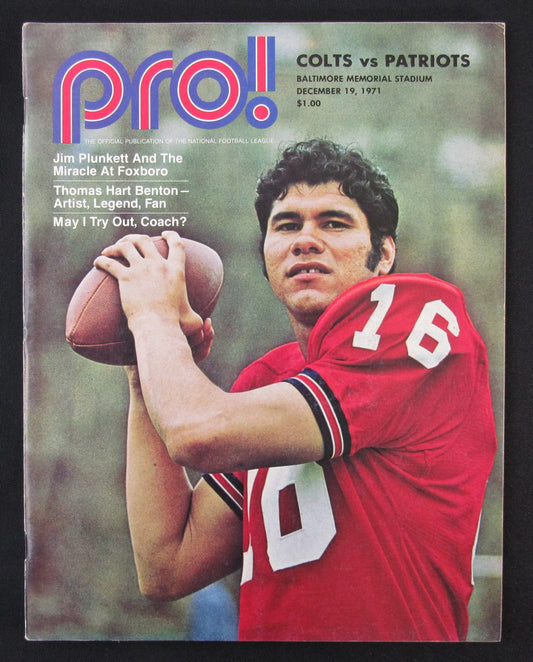 1971 Baltimore Colts vs. New England Patriots Program 12/19 Jim Plunkett 172383
