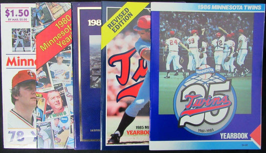 Lot of 5 Minnesota Twins Official MLB Yearbooks 1978/80/82/85/86 153951