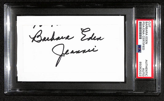 Barbara Eden Signed/Inscribed Cut on 3x5 Index Card Actress PSA/DNA 184259