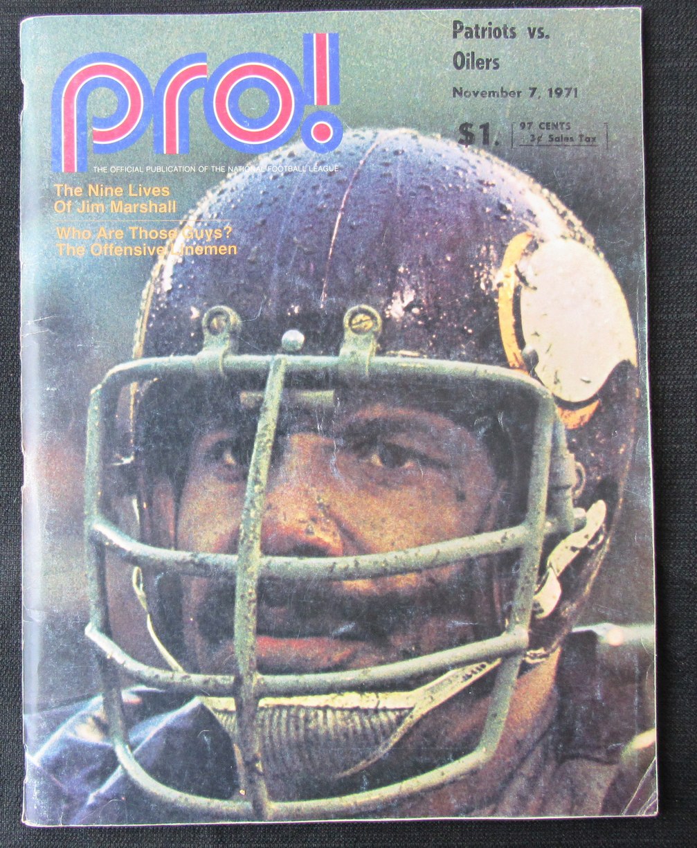 New England Patriots 1971 Pro! Magazine 11/7 vs. Oilers Game Program 181366