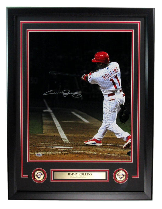 Jimmy Rollins Signed 16x20 Photo Philadelphia Phillies Framed PSA/DNA 191610