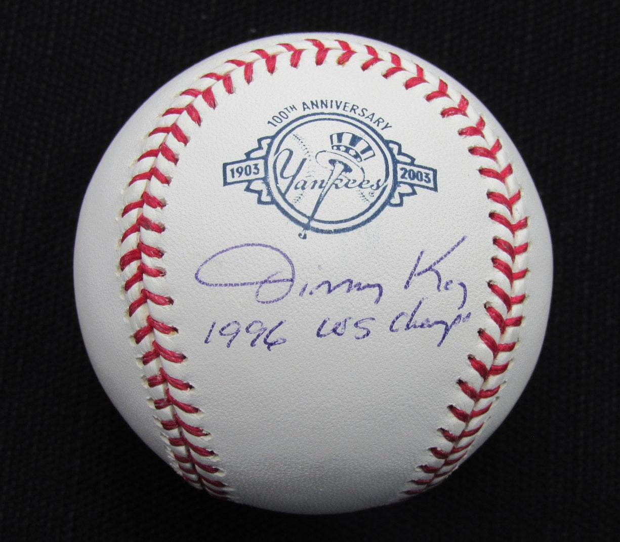Jimmy Key Signed/Auto Yankees 100th OML Baseball MAB Inscr 187041