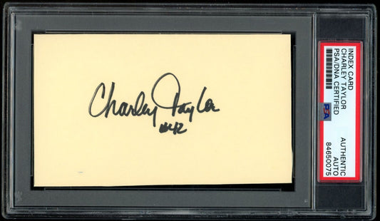 Charley Taylor HOF Autographed 3x5 Index Card Washington Redskins PSA/DNA