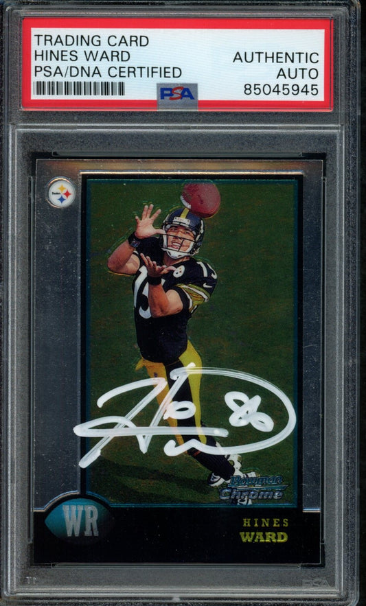 Hines Ward Steelers Autographed 1998 Bowman Rookie Card #27 PSA/DNA