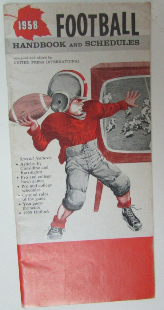 1958 UPI Football Handbook and Schedules 149688