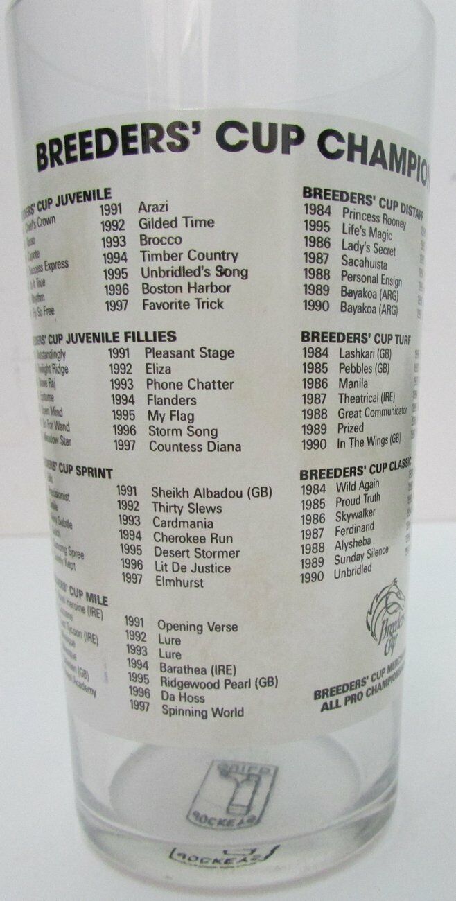 Pat Day Signed 1998 Breeder's Cup Churchill Downs Signature Series Glass 153442