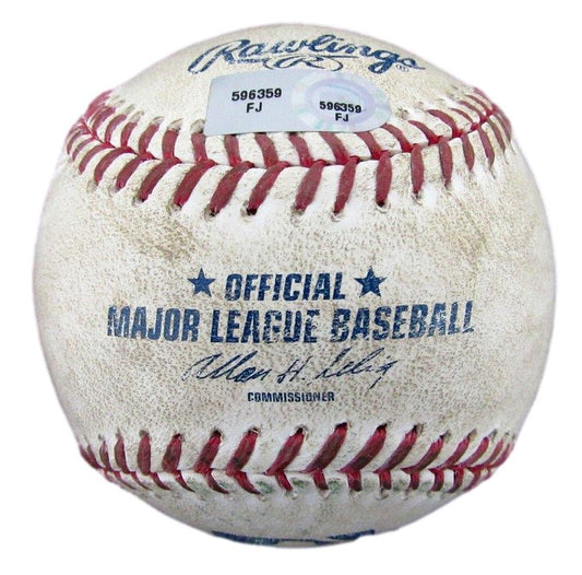July 03, 2012 Game Used OML Baseball Angels vs. Indians MLB Hologram 181447