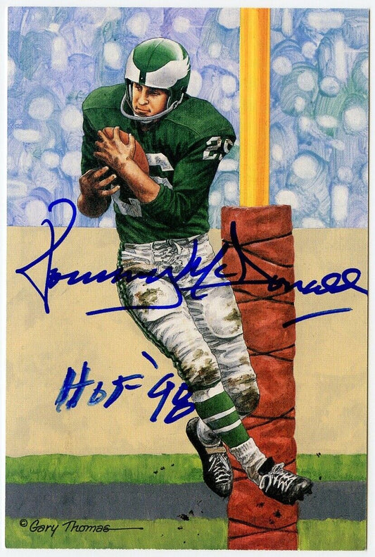 Tommy McDonald Signed Goal Line Art GLAC Postcard w/HOF Eagles PSA/DNA 160295