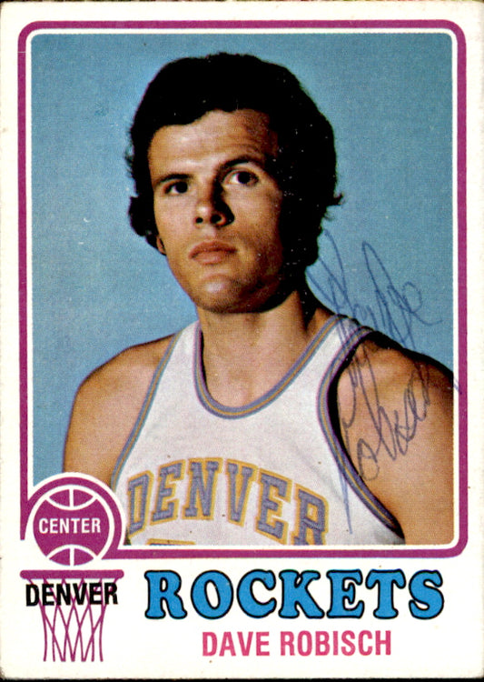 Dave Robisch Autographed 1973-74 TOPPS Basketball Card #199 Rockets 182925