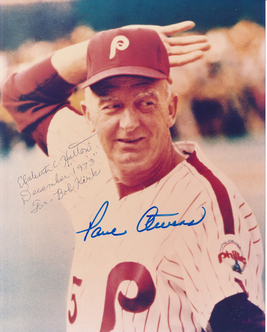 Paul Owens Signed/Auto Vintage 8x10 Photo Philadelphia Phillies Manager 189927