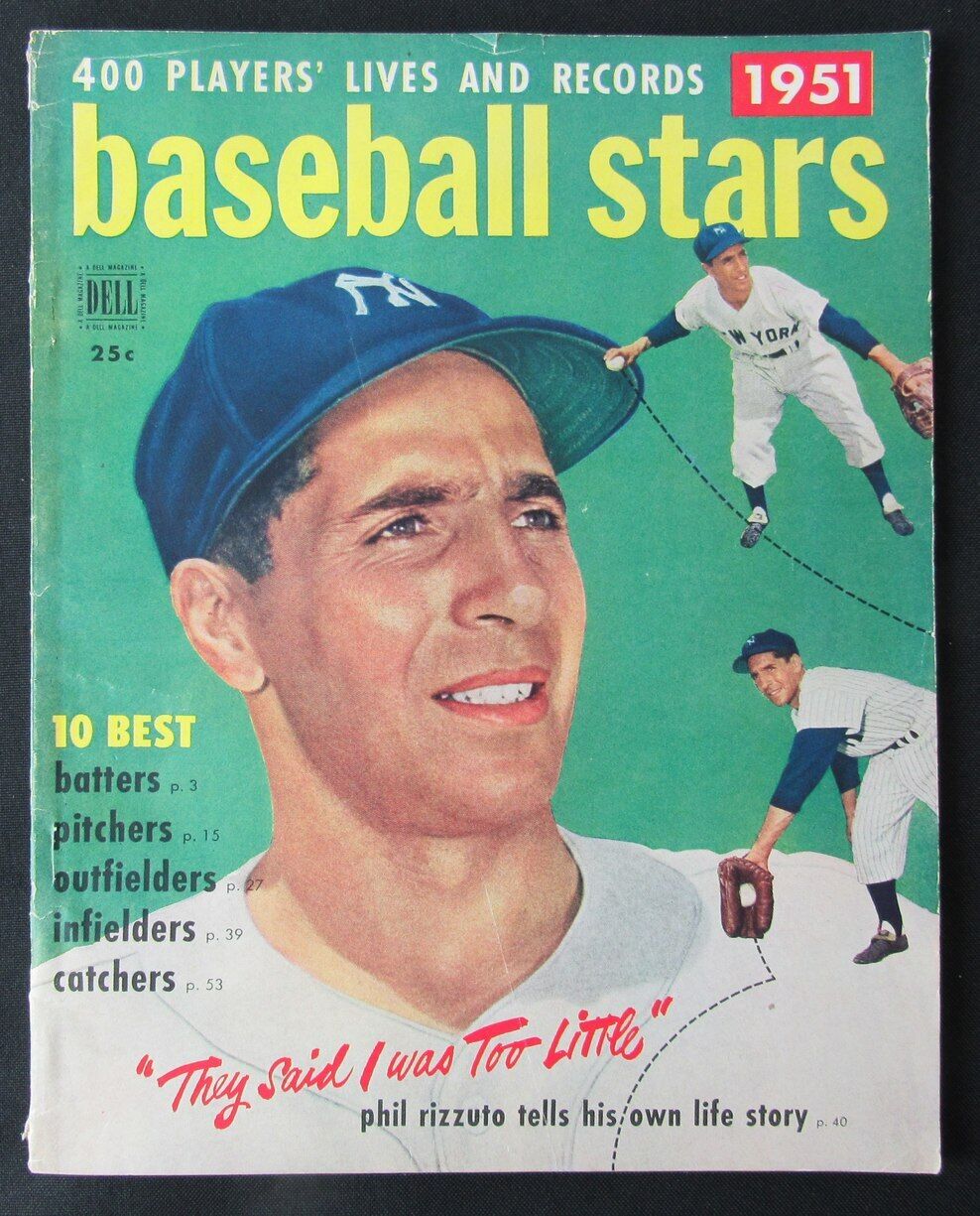 1951 Dell Baseball Magazine Phil Rizzuto New York Yankees on Cover