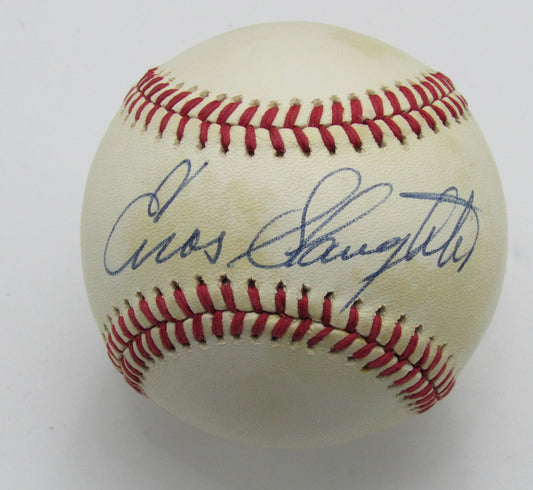 Enos Slaughter HOF Signed/Auto OAL Baseball New York Yankees PSA/DNA 191704