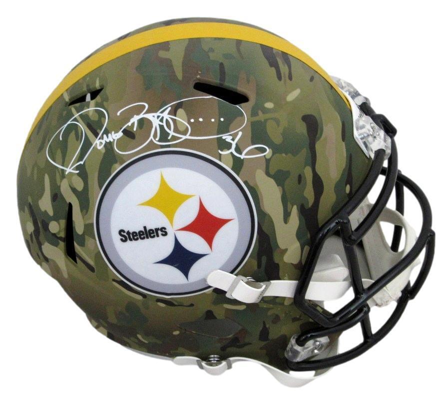 Jerome Bettis HOF Autographed Full Size Camo Replica Helmet Steelers BAS 181025