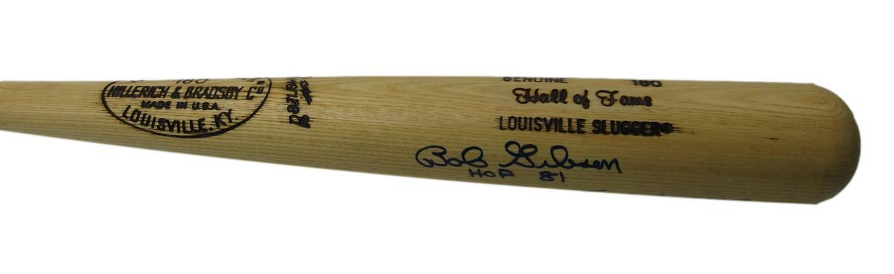 Bob Gibson HOF Cardinals Signed/Inscr Louisville Slugger Baseball Bat JSA 160654