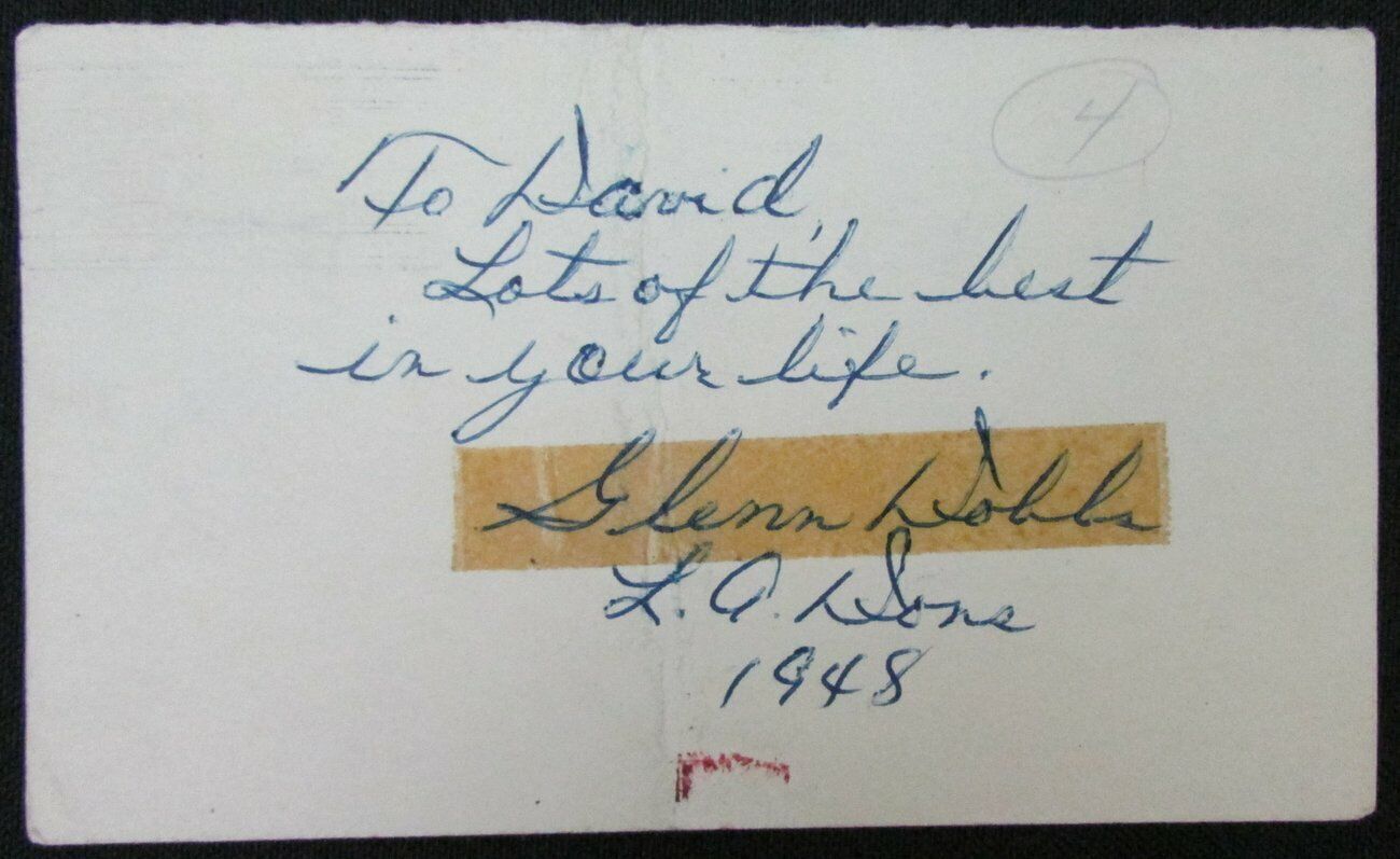 Glenn Dobbs Tulsa Golden Hurricane 1949 Signed Postcard GPC CHOF 151106