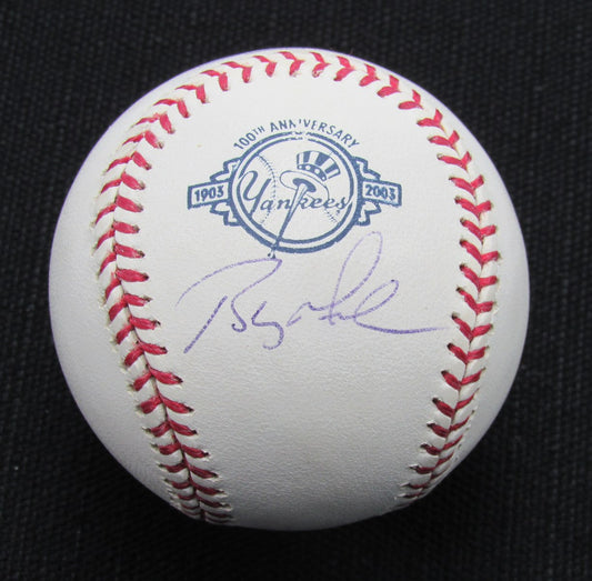 Bobby Meacham Signed/Auto Yankees 100th OML Baseball JSA  186915