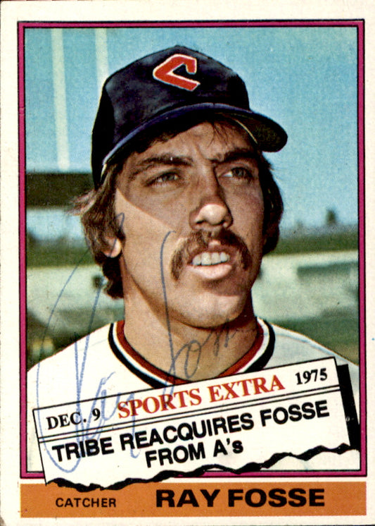 Ray Fosse Autographed 1976 TOPPS Card #554T Cleveland Indians 183404