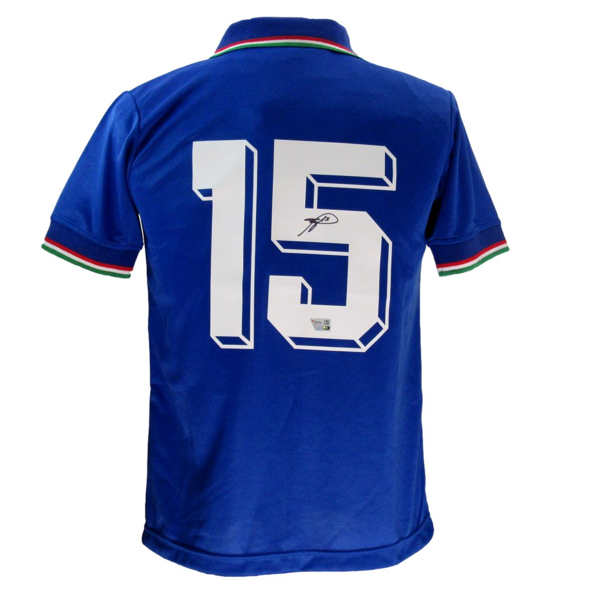 Roberto Baggio Signed Blue Italy TOFFS Soccer Jersey Fanatics/ICONS 190763