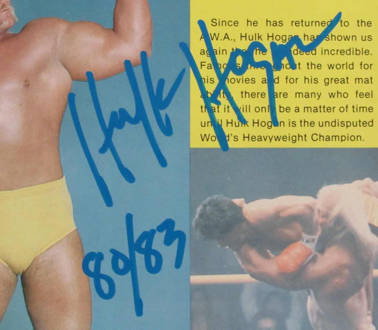 Hulk Hogan Signed/Inscr 1980 Major League Wrestling Program Cover #303 185393