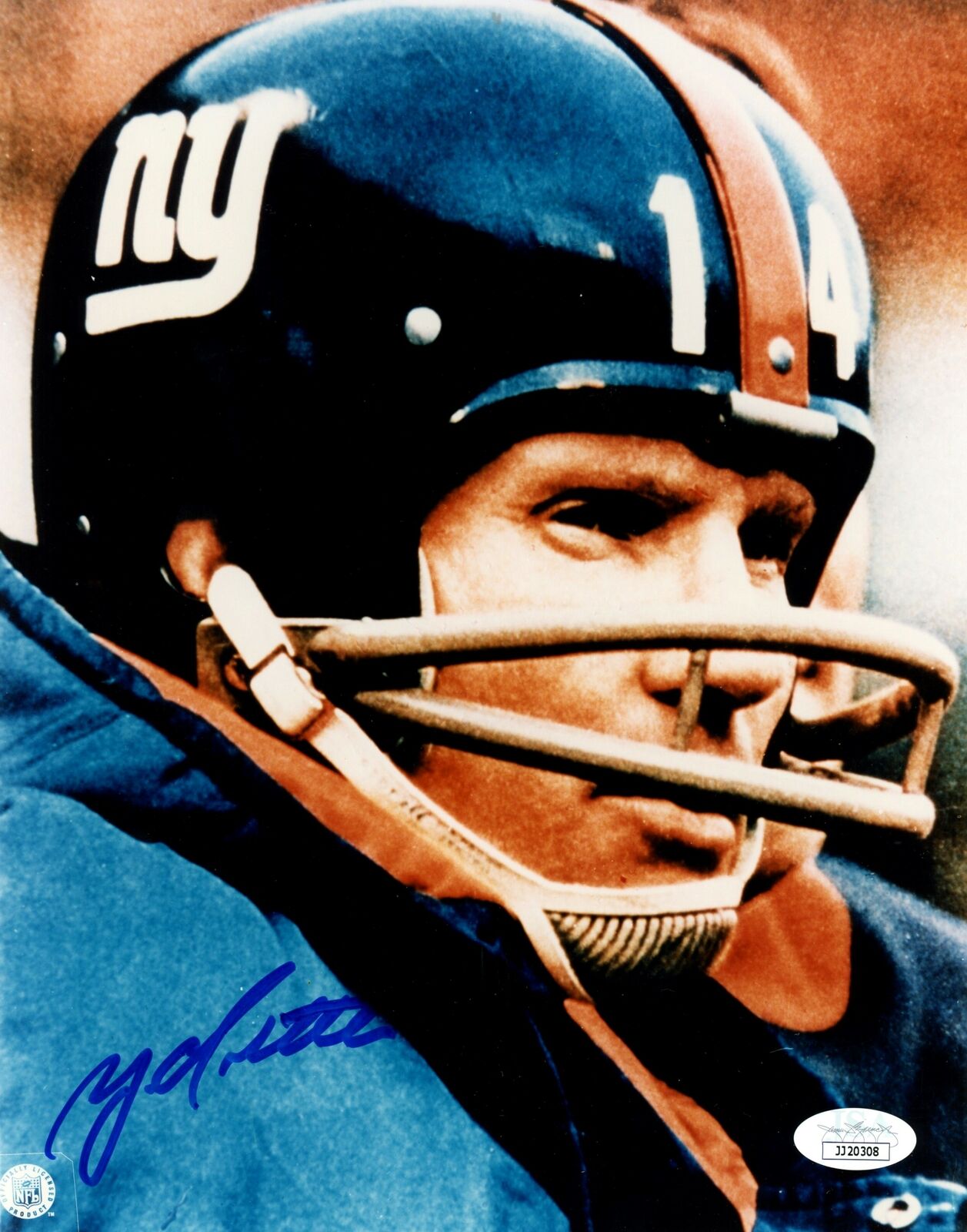 Y.A. Tittle New York Giants HOF Signed/Autographed 8x10 Photo JSA 154521