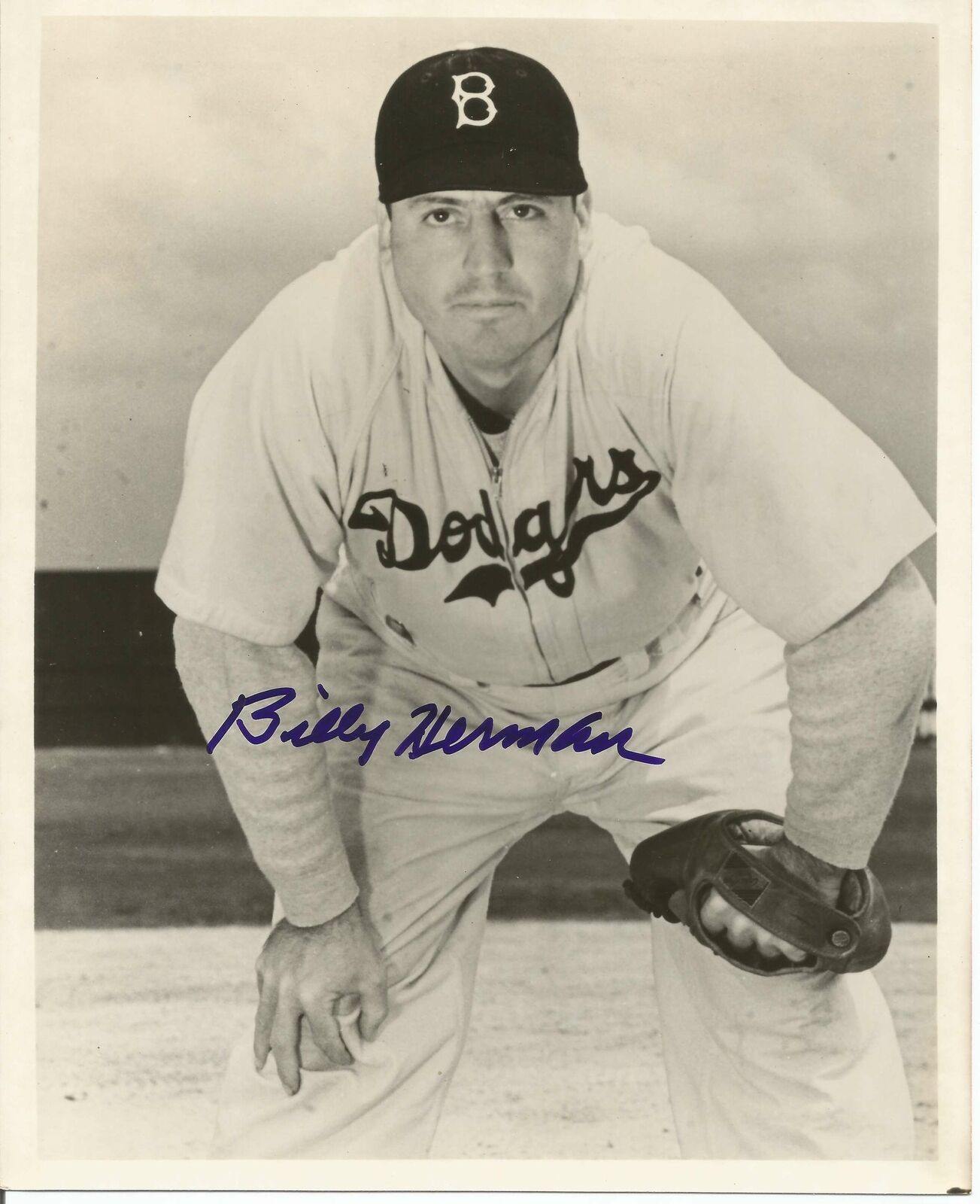 Billy Herman Brooklyn Dodgers HOF Signed/Autographed 8x10 B/W Photo 149984