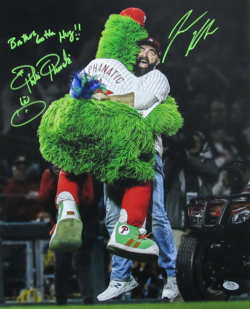 Jason Kelce/Phanatic Dual-Signed 16x20 Photo Eagles/Phillies Witness PSA/DNA 714