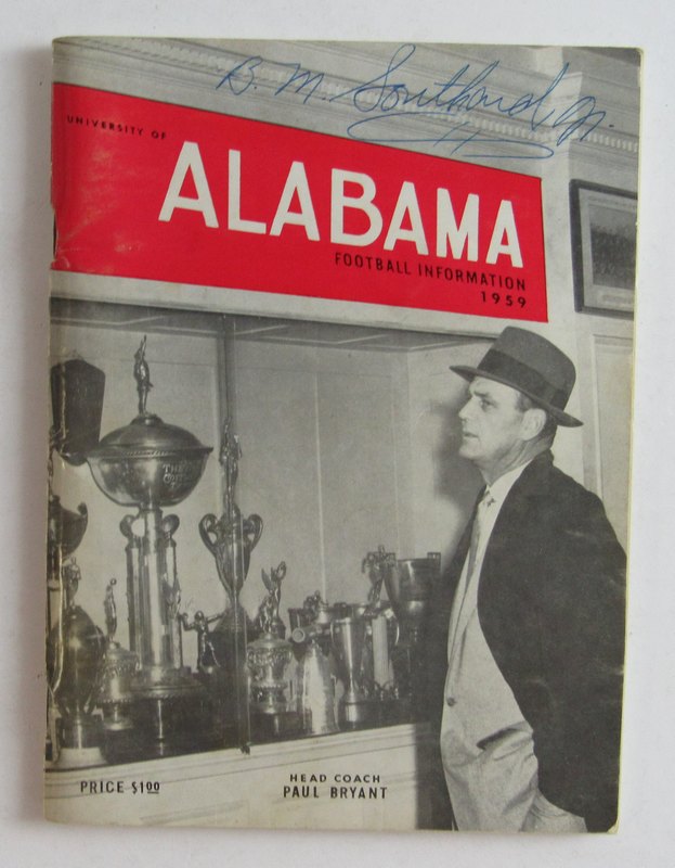 1959 Alabama Crimson Tide  Football Media Press Guide BEAR BRYANT RARE  140368