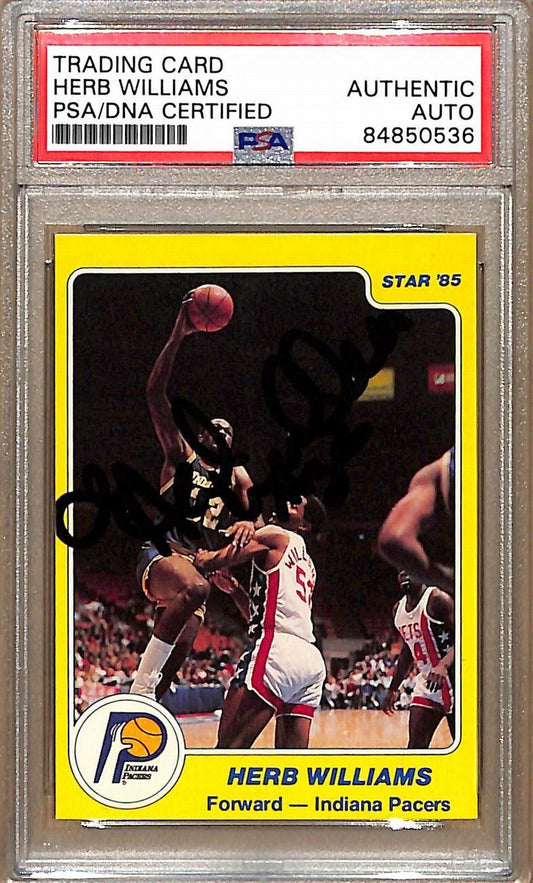 1984-85 Star Company #63 Herb Williams Pacers Signed/Auto Card PSA/DNA 178834