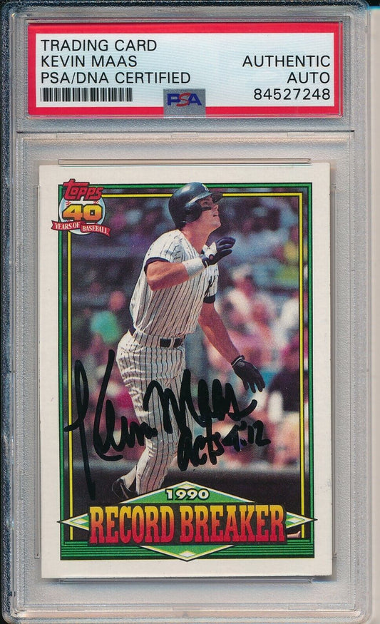 Kevin Maas Yankees Signed/Autographed 1991 TOPPS Card #4 PSA/DNA 166612