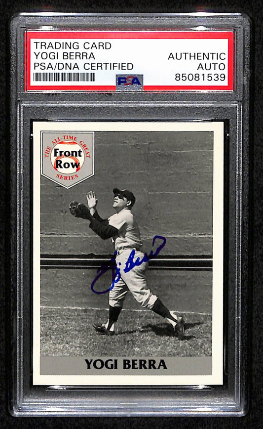 Yogi Berra HOF Signed 1992 Front Row Card #5 New York Yankees PSA/DNA 184464