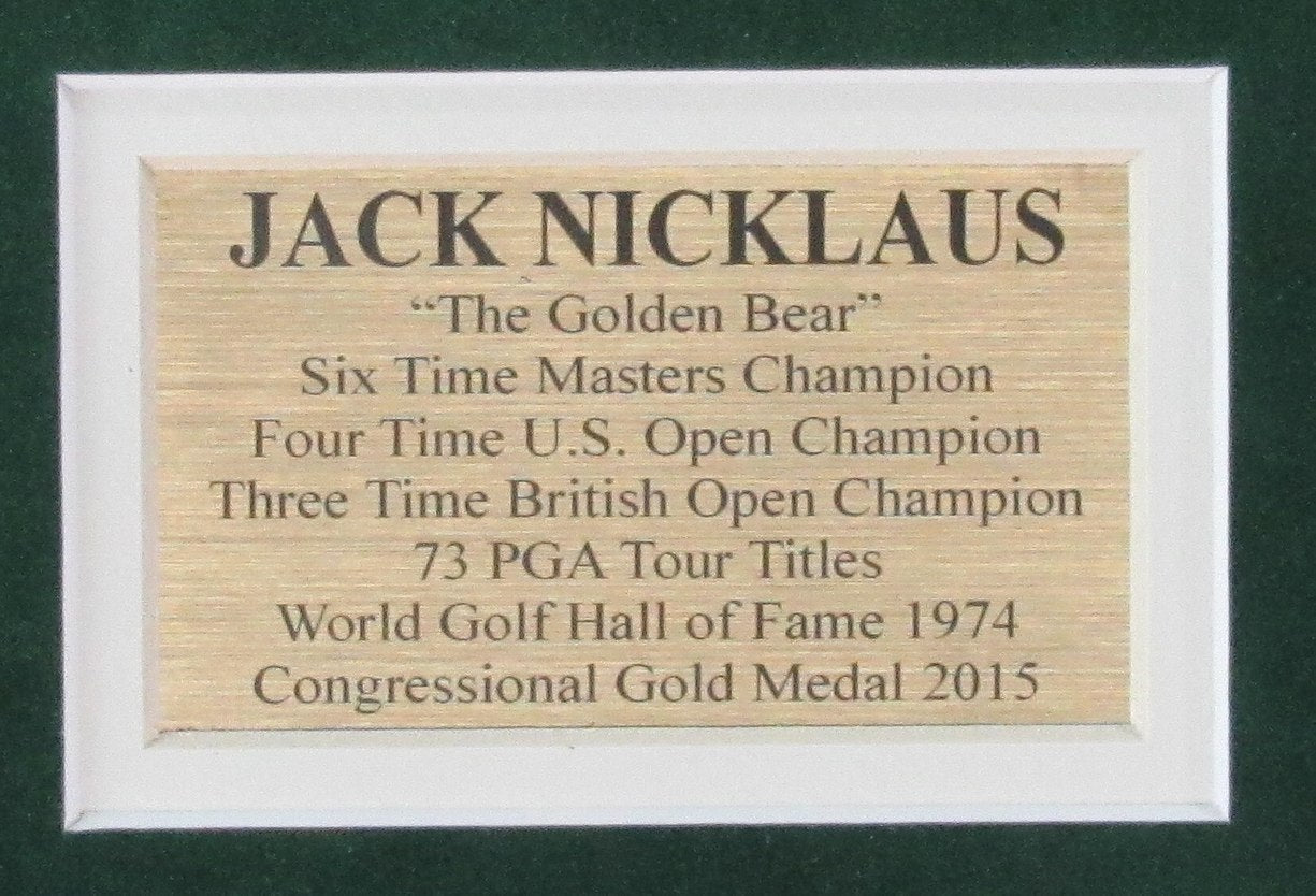 Jack Nicklaus Signed/Auto Trading Card with Photo Collage Framed PSA/DNA 192642