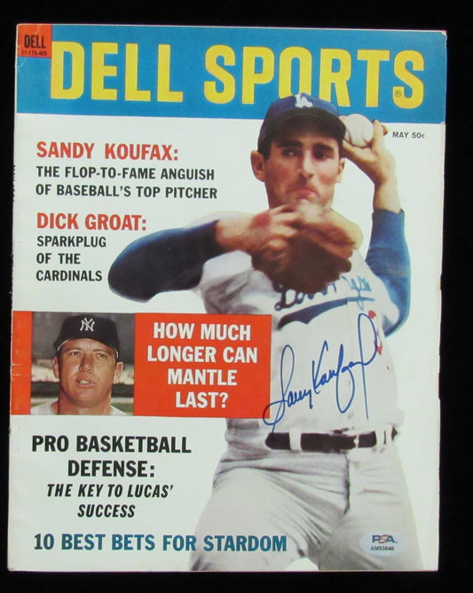 Sandy Koufax HOF LA Dodgers Signed May 1964 Dell Sports Magazine PSA/DNA 183683
