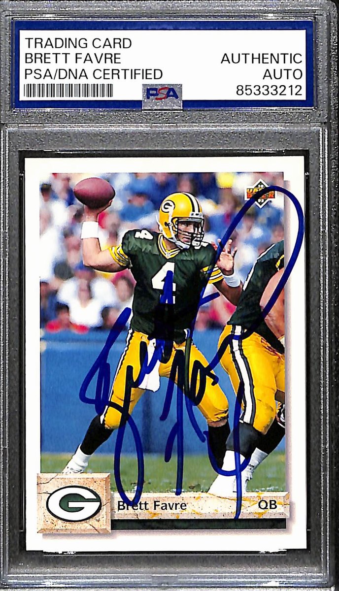 Brett Favre HOF Signed/Autographed 1992 Upper Deck Card #484 Packers PSA 192505