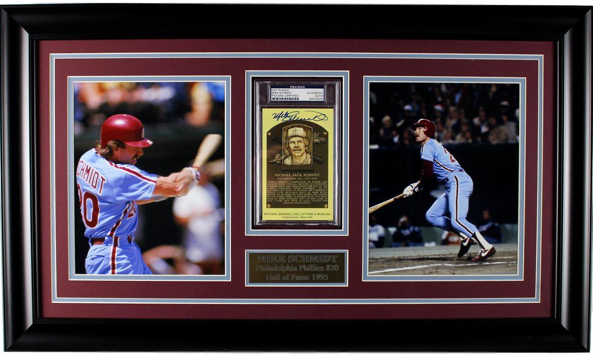 Mike Schmidt Phillies Autographed Hall of Fame Collage Framed