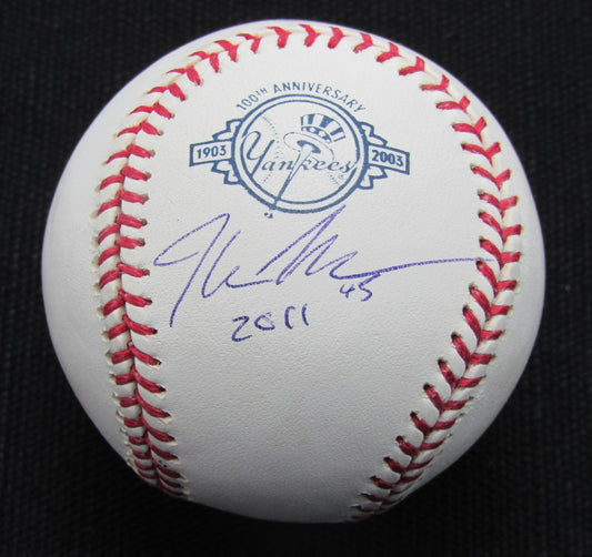 Hector Noesi Signed/Auto Yankees 100th OML Baseball JSA Inscr 186958