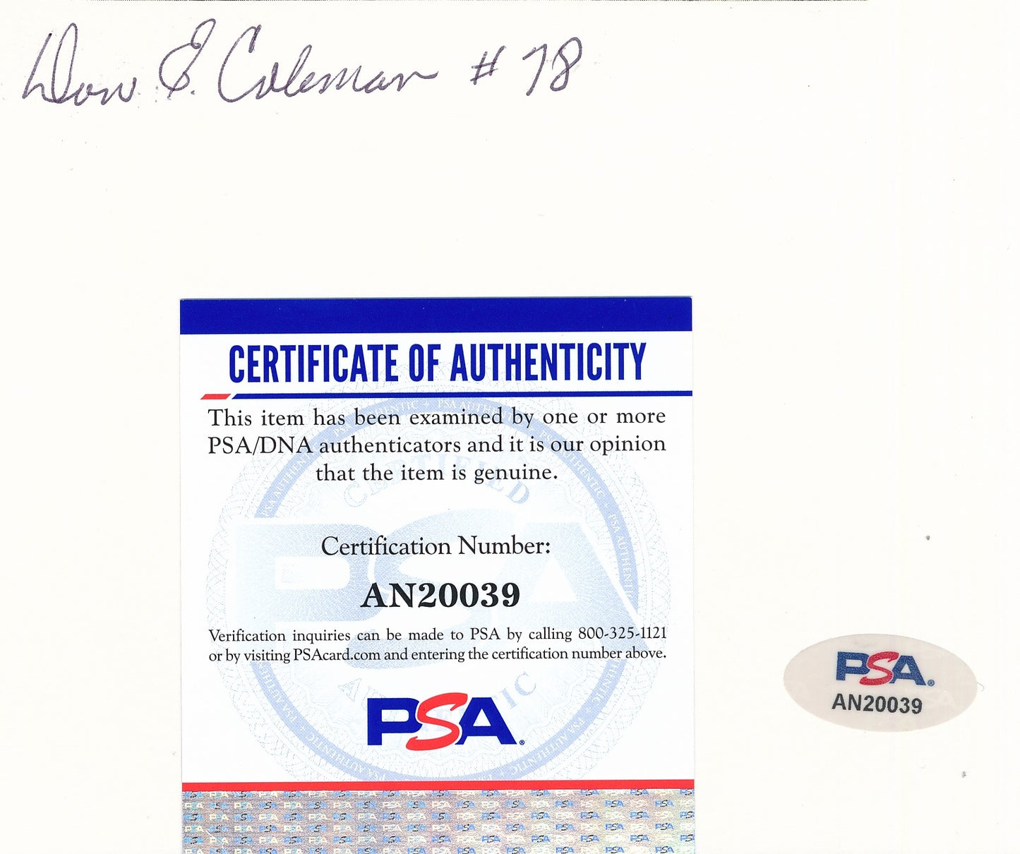 Don Coleman CHOF Signed/Auto Mounted 5x4 Magazine Photo Michigan State PSA/DNA