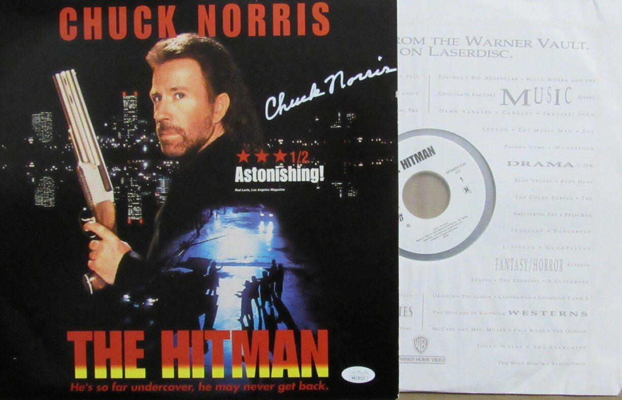 Chuck Norris Autographed Laser Disk "The Hitman" Movie JSA