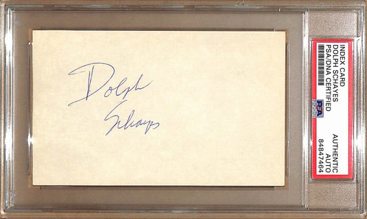 Dolph Schayes HOF Autographed 3x5 Index Card Syracuse Nationals PSA/DNA 178825