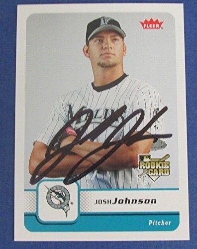 Josh Johnson Marlins Padres Signed 2006 Fleer Baseball Card #191