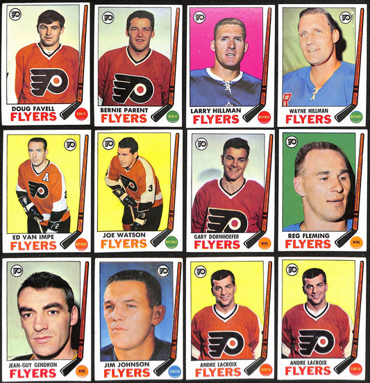 1969-70 Topps Hockey Philadelphia Flyers Complete Team Set (11/11) Cards 189197