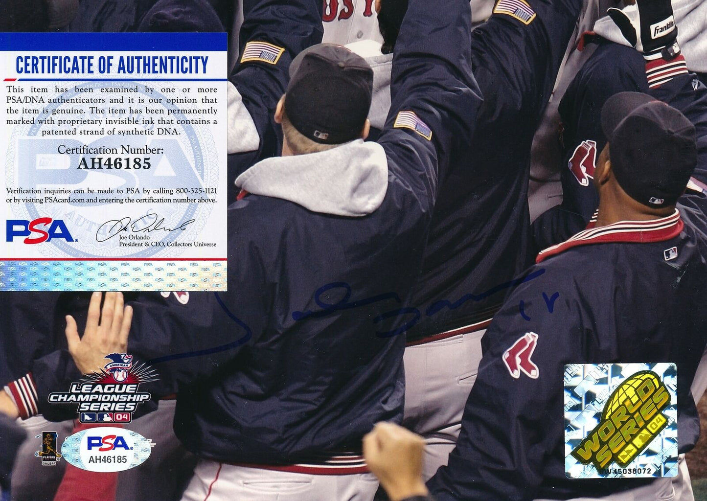 Johnny Damon Boston Red Sox Signed/Auto 2004 WS 8x10 Photo PSA/DNA 156193