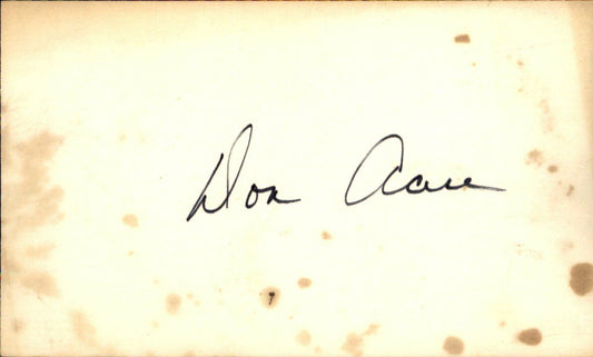 Don Aase California Angles  Signed/Autographed 3x5 Index Card 162632