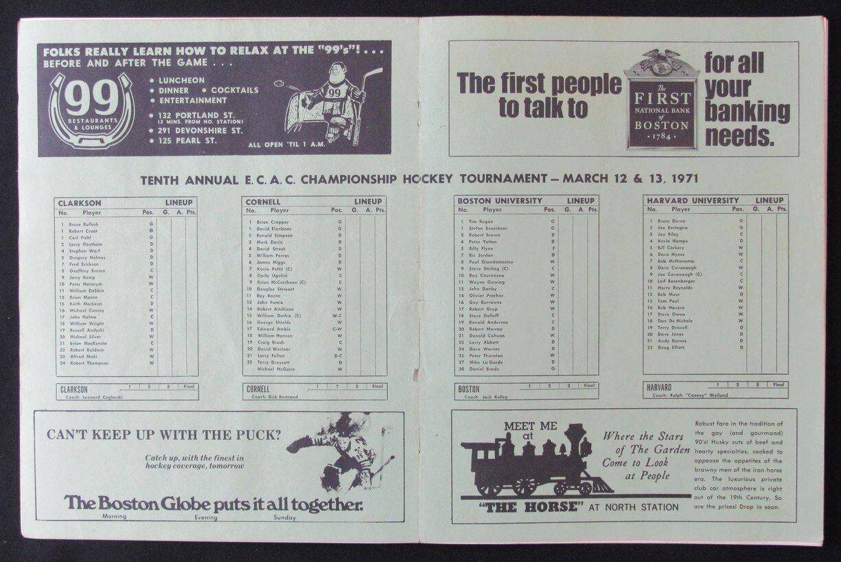 1971 ECAC Ice Hockey Championship Tournament Program 176216