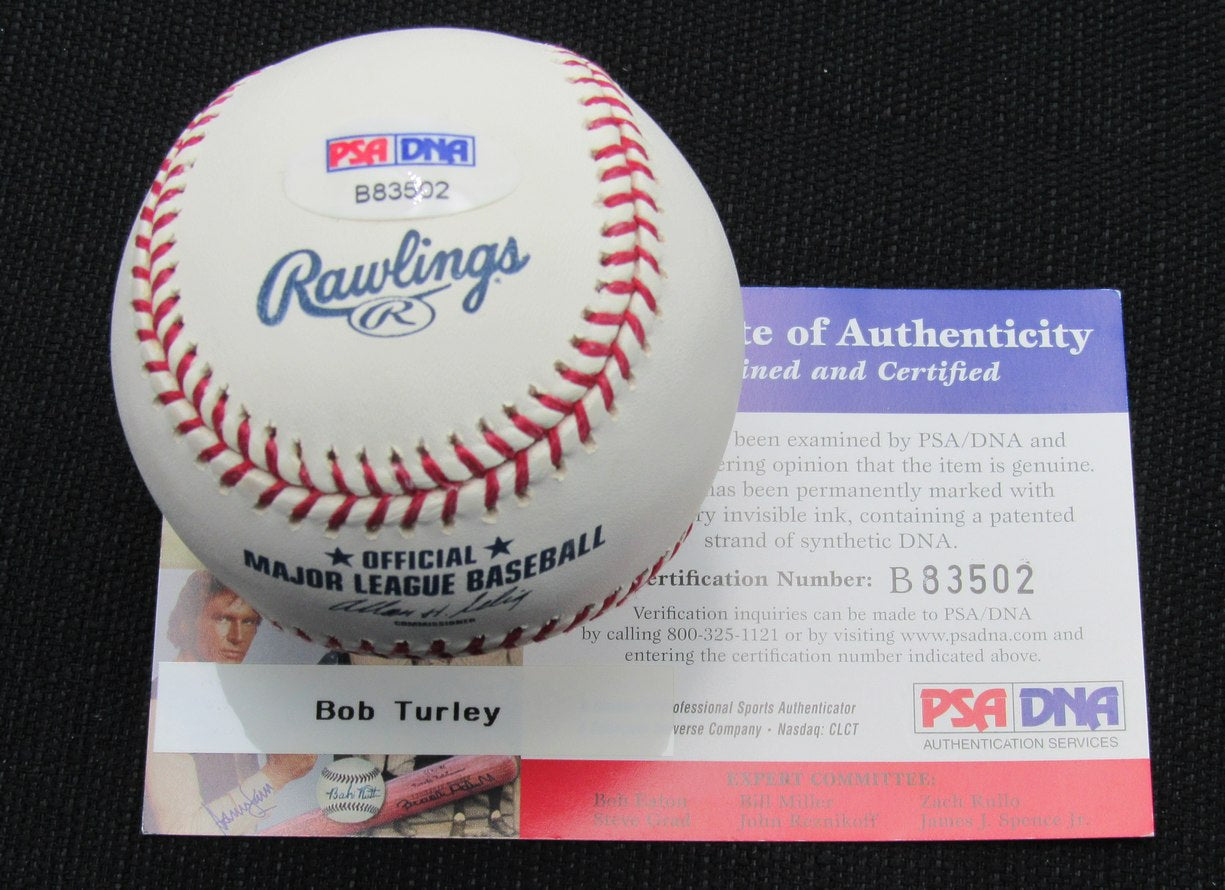 Bob Turley Signed/Auto Yankees 100th OML Baseball PSA/DNA Inscr 186993