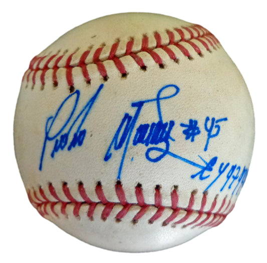 Pedro Martinez HOF Autographed/Inscribed OML Baseball Boston Red Sox JSA 180381
