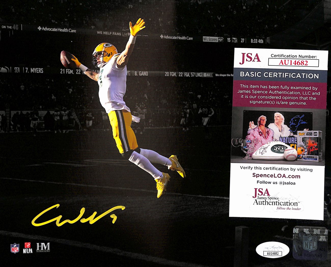 Christian Watson Signed/Autographed 8x10 Photo Green Bay Packers JSA 190183