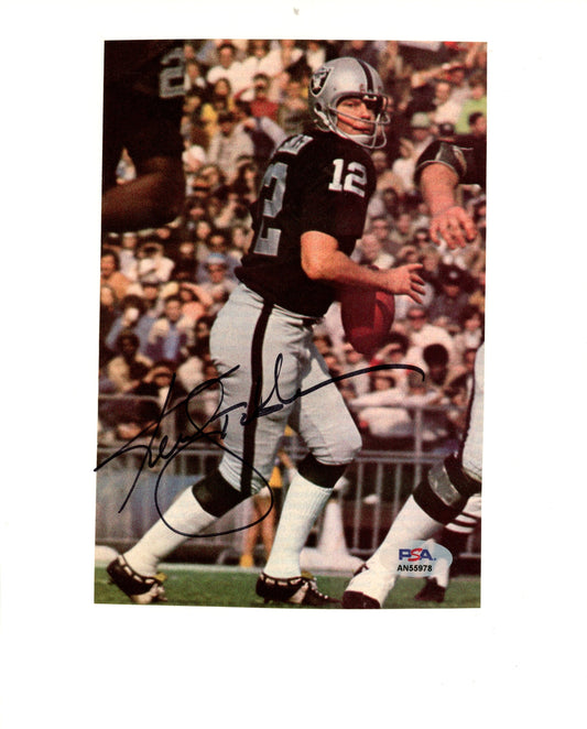 Ken Stabler HOF Signed/Inscr Mounteed 8x10 Magazine Photo Raiders PSA/DNA 188115