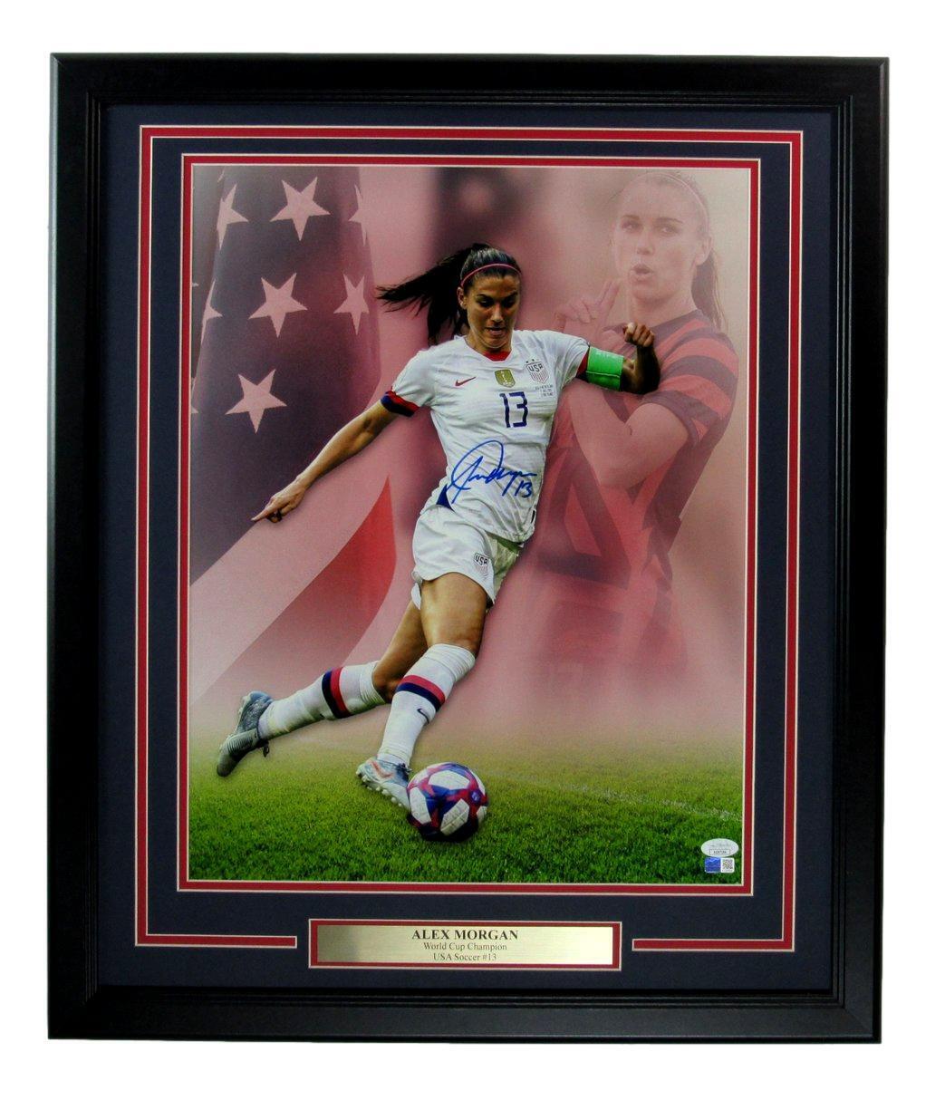 Alex Morgan Autographed 16x20 Photo U.S. Women's Soccer Framed JSA 175514