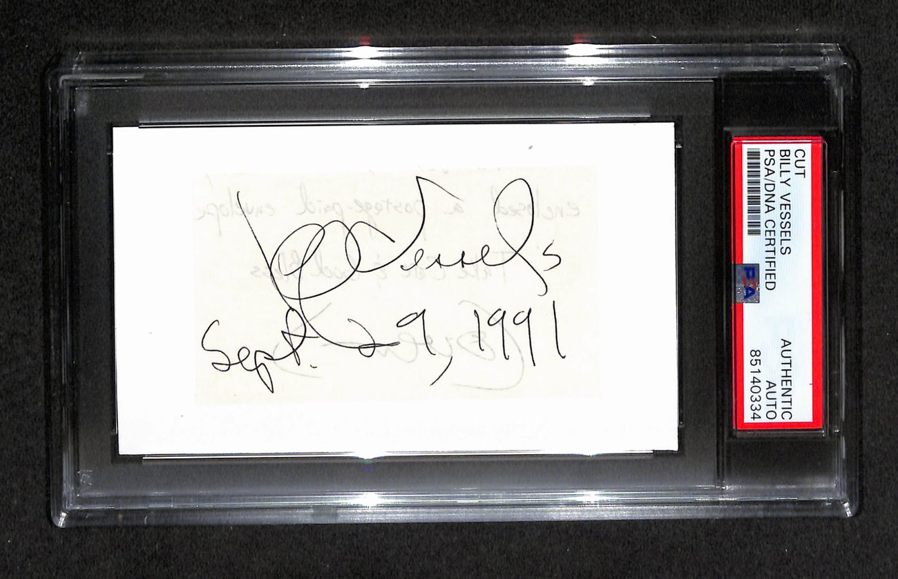 Billy Vessels Autographed Cut 3x5 Index Card PSA/DNA 186535